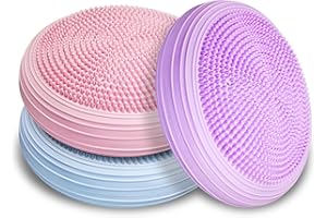 3 Pcs Inflated Wobble Cushion, Wiggle Seat & Balance Pad for Exercise, Home Yoga Balance Stability Training, Strengthen Core 