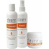 Cleure Sensitive Skincare Set – Gentle Face Wash, Alcohol-Free Toner & Shea Butter Day Cream – Facial Kit for Teens & Adults – Fragrance-Free, Dermatologist Recommended, pH Balanced