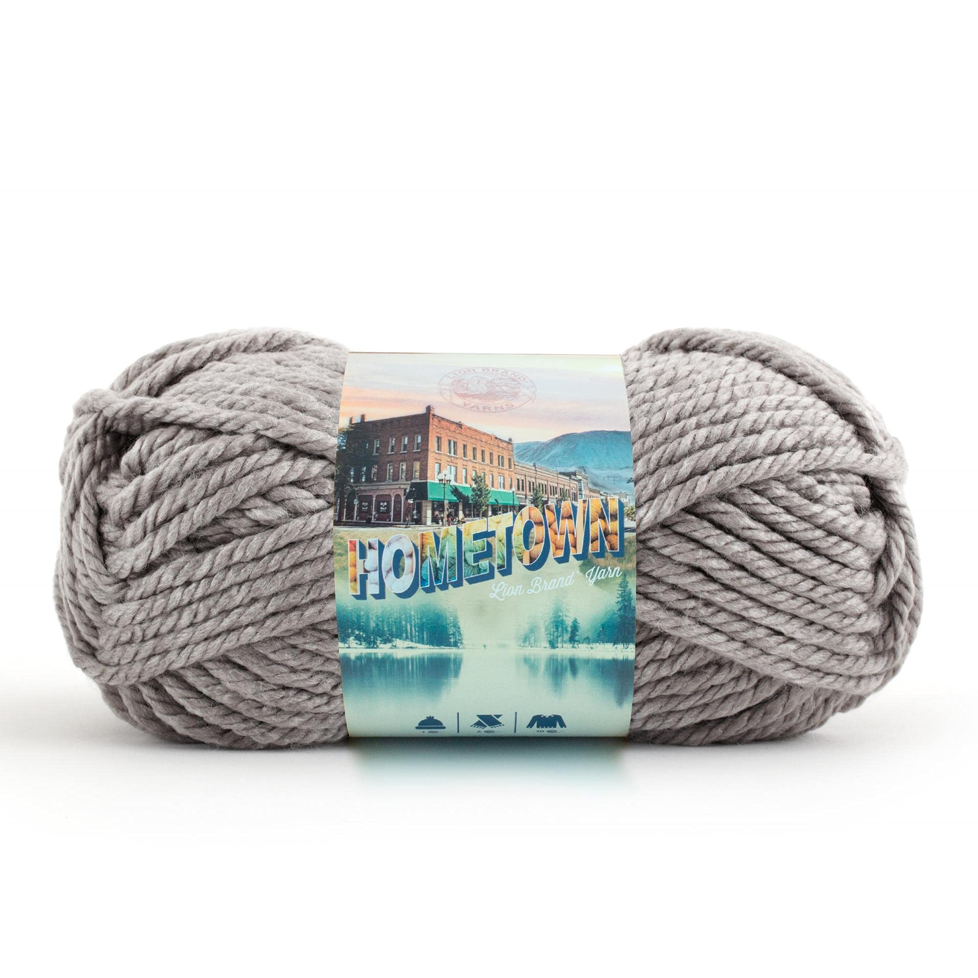 Lion Brand Yarn Hometown, Super-Bulky Yarn for Knitting, Crochet, and Crafts, Dallas Grey, 1 Pack — image 1