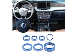 Aunginsy Center Control Knob Trim Cover Compatible with Ford Maverick 2022-2024 Air Conditioner Climate Gear Shift 4WD Engin Start Stop Headlight Volume Radio Control Switch Button Knob Ring Cover