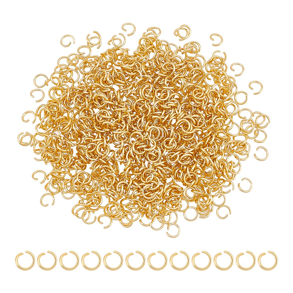 UNICRAFTALE 800Pcs 4mm Golden Stainless Steel Jump Rings Open Jump Rings Connector Jewelry Findings for Jewelry Making& Craft Projects and Necklace Repair