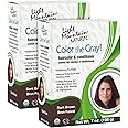 Light Mountain Henna Hair Color & Conditioner, Color the Gray - Dark Brown Hair Dye for Men/Women, 2-Step Chemical-Free, Semi-Permanent Hair Color for White, Gray, and Blonde Hair, 7 Oz (Pack of 2)