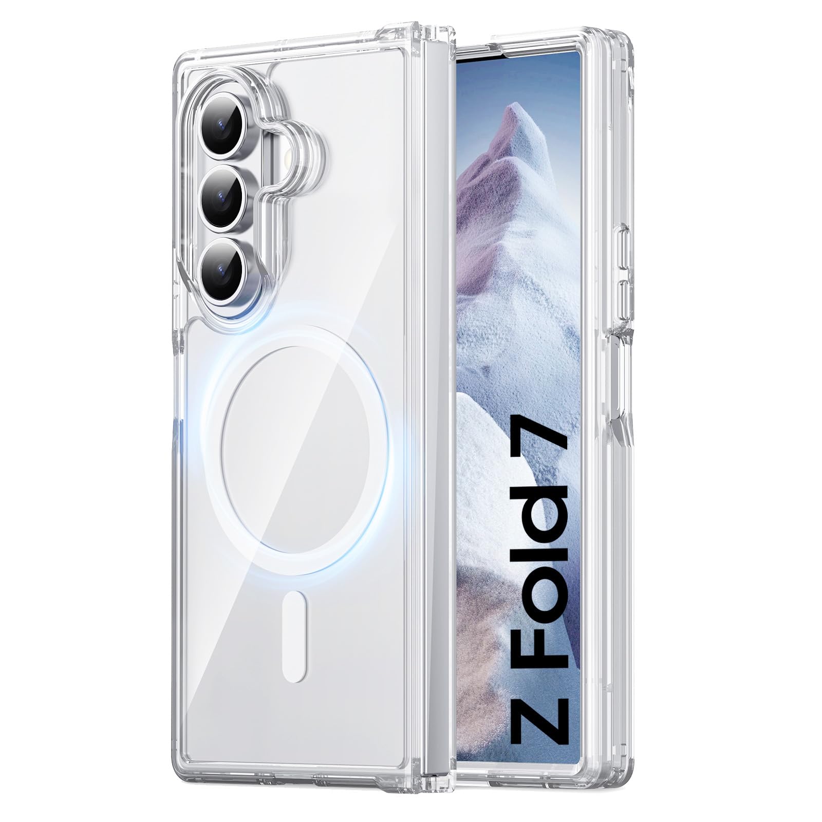 Photo 1 of for Samsung Z Fold 7 Case Clear, Compatible with MagSafe, [No Screen Protector] [Anti-Yellowing] Slim Shockproof Protective Phone Case for Galaxy Z Fold 7 (Transparent)