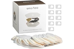 Smartoo 9 Packs Official Replacement Filters and 9 Packs Sponges for 152oz/4.5L Wireless Cat Water Fountain PTM-643