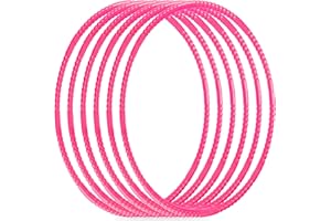 Liengoron 6PCS Toy Hoop Bundle Pack Color Plastic Toy Hoop for Kids Exercise Ring Snap Together Detachable Adjustable Weight Size for Sports