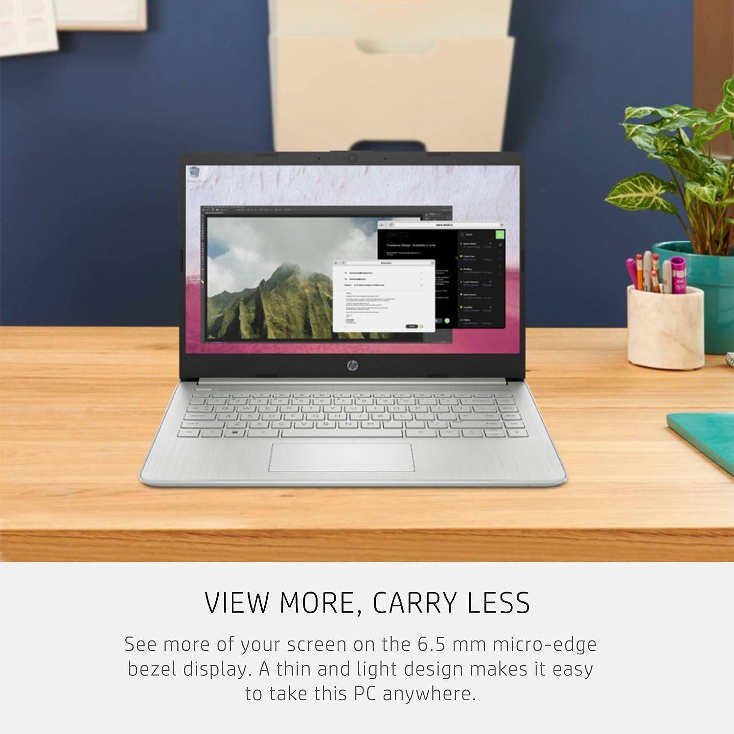 HP 14 Ultrabook • Back to School Limited Edition w/Microsoft 365 • Intel 4-Core CPU • 32GB RAM • 1.6TB Storage (128GB OnBoard w/ 512GB Portable Drive + 1TB OneDrive) • Natural Silver • Win 11