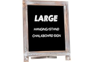 Rustic Chalkboard Sign, NEARPOW 15”x12” Tabletop Stand and Wall Hanging Display, Pine Wood Frame with Smooth Magnetic Surface Chalk Board Easel for Home Decoration, Wedding, Kitchen, Menu(Whitewashed)