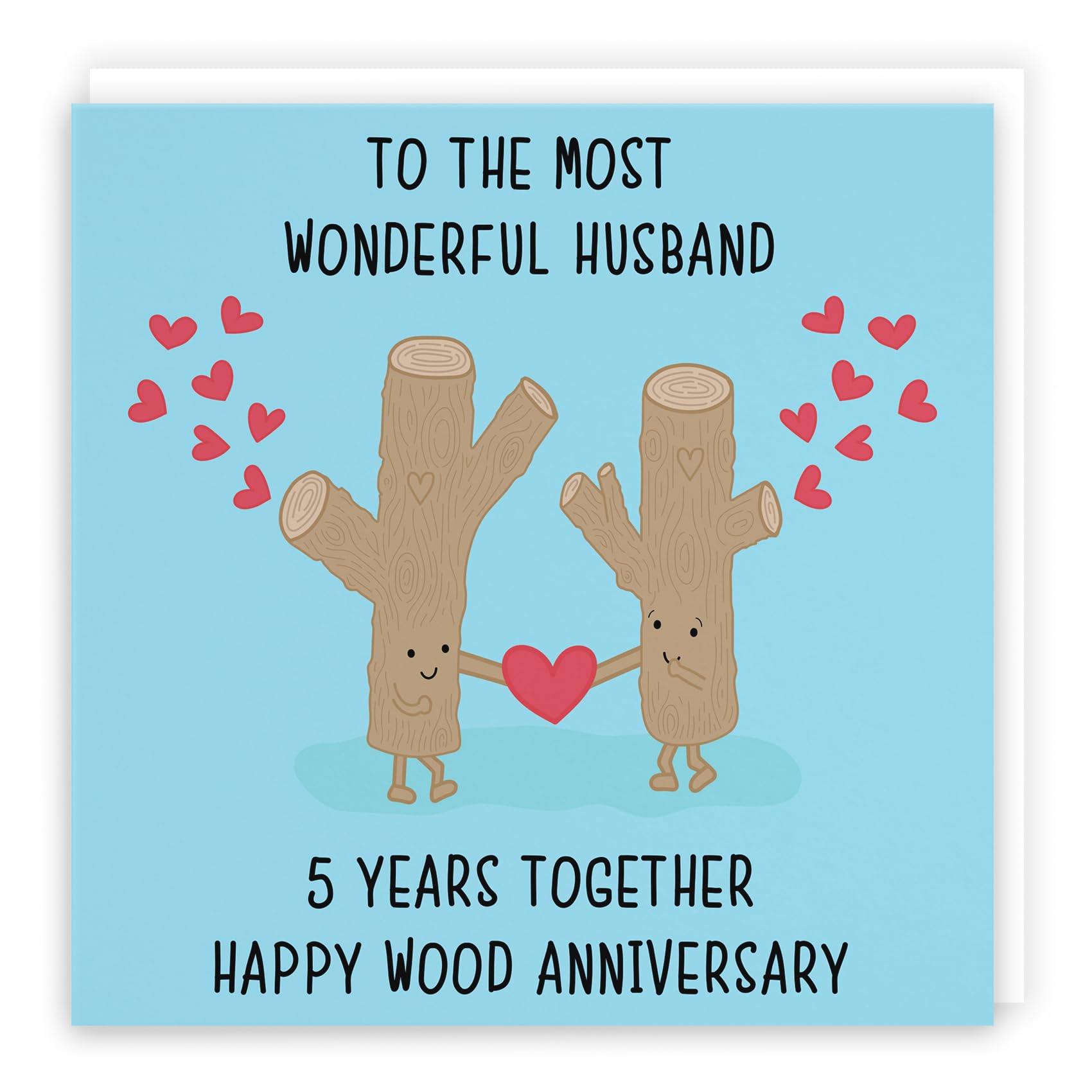 Hunts England - Husband 5th Anniversary Card - Fun Cute Anniversary Card - 5 Years Together - Happy Wood Anniversary - Iconic Collection — image 1