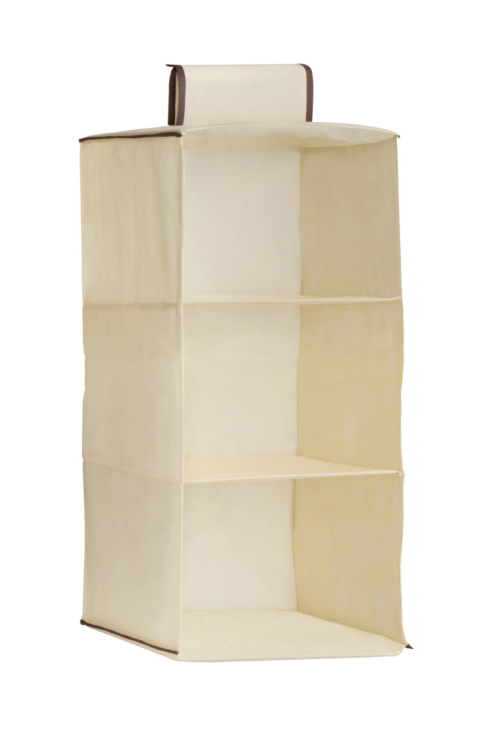 Premier Housewares 3-Section Hanging Garment Organiser - Cream