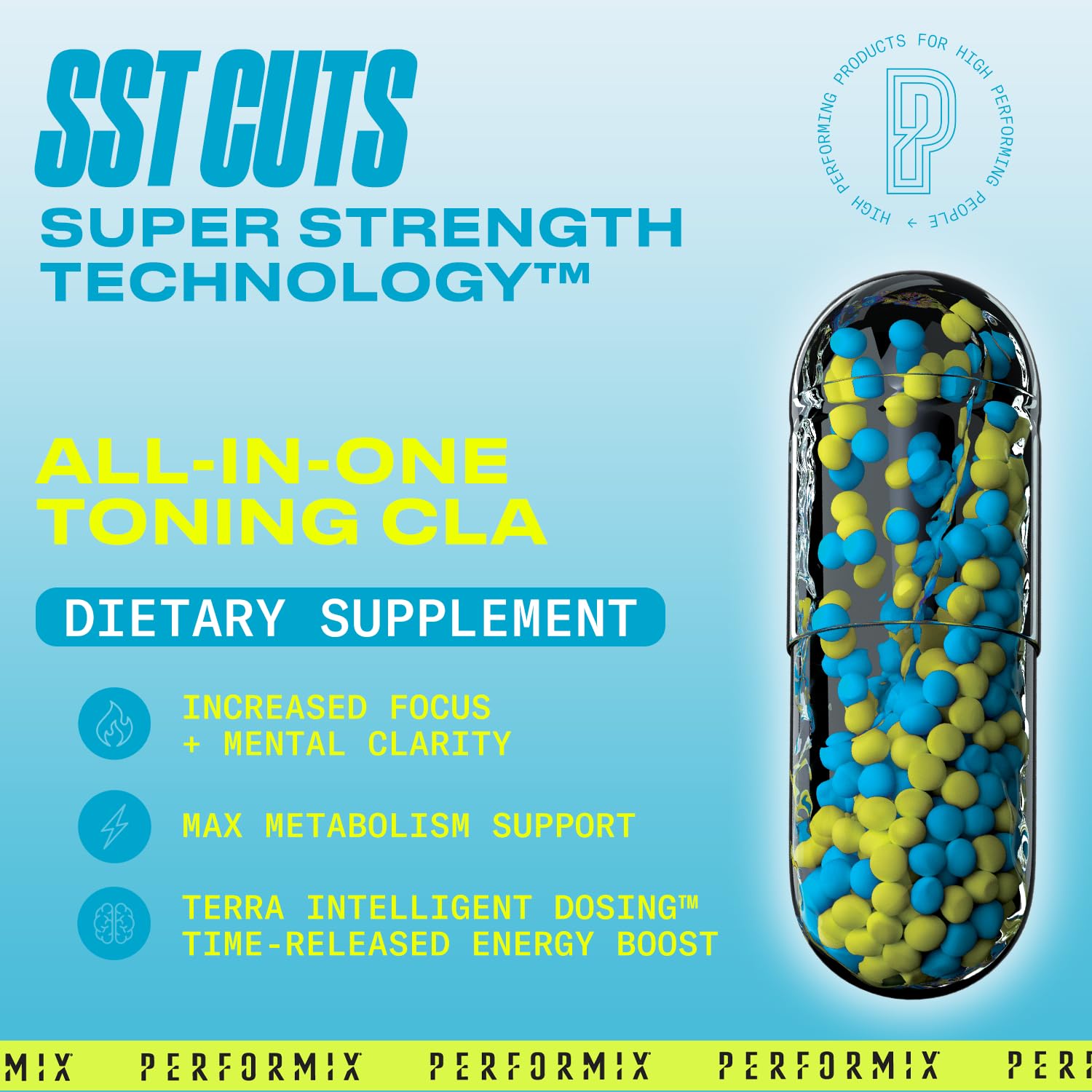 PERFORMIX - SST Cuts - Thermogenic with CLA - Energy, Focus & Mood - Metabolism Support - Hunger Control - Nootropic - Pre Workout - Men & Women - 160 Servings - 2 Pack