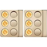 Xosjska 6 Cup Straight Side Jumbo English Muffin Cupcake Pan with Lid, 2 Set Nonstick Hamburger Bun Pan, Nonstick Baking Tin Tray Mold for Baking Burger Buns Roll Focaccia Quiche Pancake,Gold