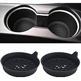 BFXM 2 PCS Car Cup Coasters, Cup Holder Coaster for Car Accessories Black | Universal CupHolders Insert for Women Non-Slip Silicone Car Cup Holder Coasters