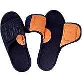 WALKFUN Adjustable House Slippers for Men Open Toe Breathable Indoor Slip on Mens Slides Sandals with Memory Foam for Bedroom,Patio