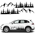 Fochutech Mountain Car Decals - Large Tree Forest Graphics, Big Vinyl Stickers for Men, Auto Stickers for Truck, SUV, Pickup, RV, Van (Black)