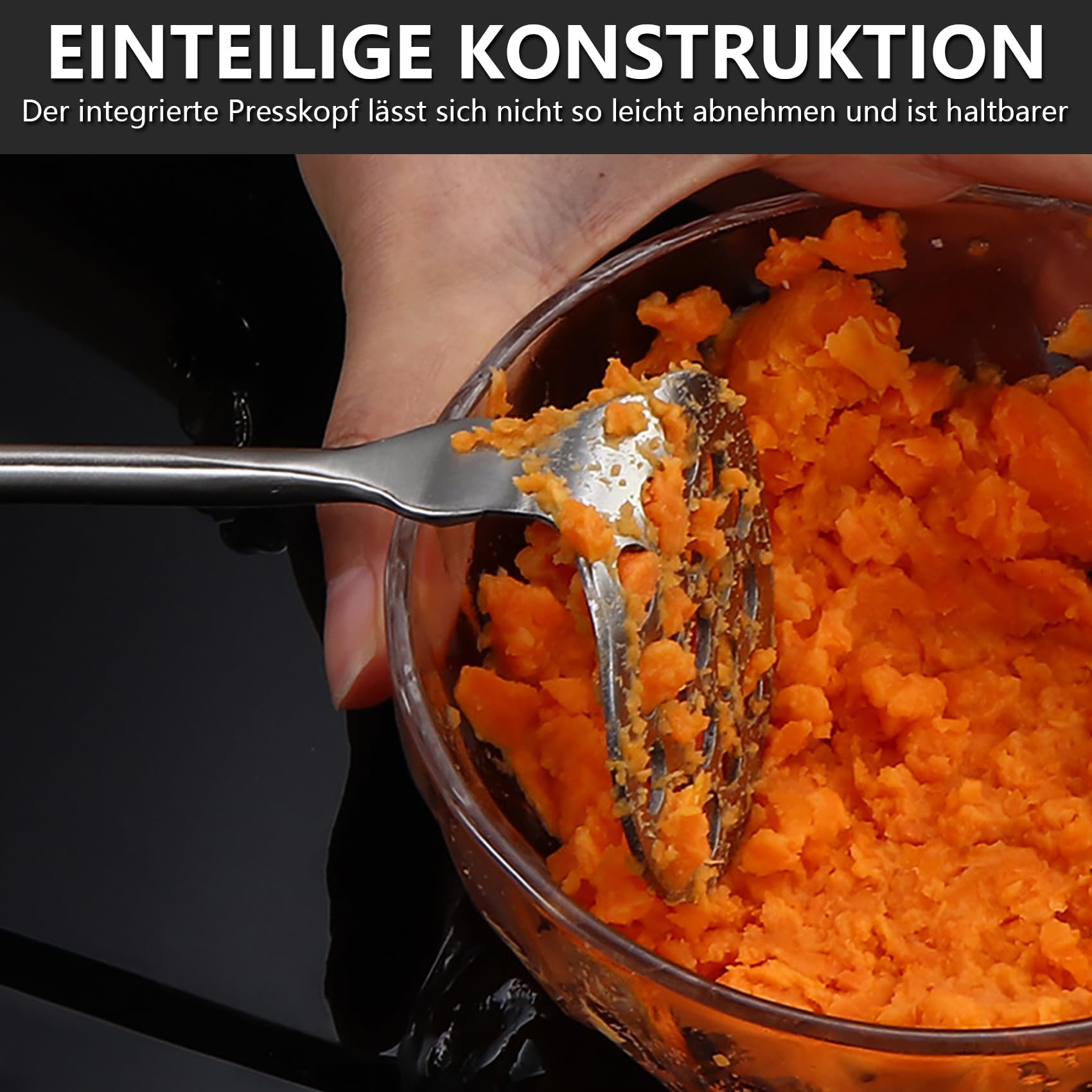 SAVORLIVING Kleiner Kartoffelstampfer, Kartoffel stampfer Edelstahl mit dickem Griff, Einteiliges Tiny Potato Masher für Kartoffelpüree,Obst und Gemüse,Spülmaschinengeeignet 6