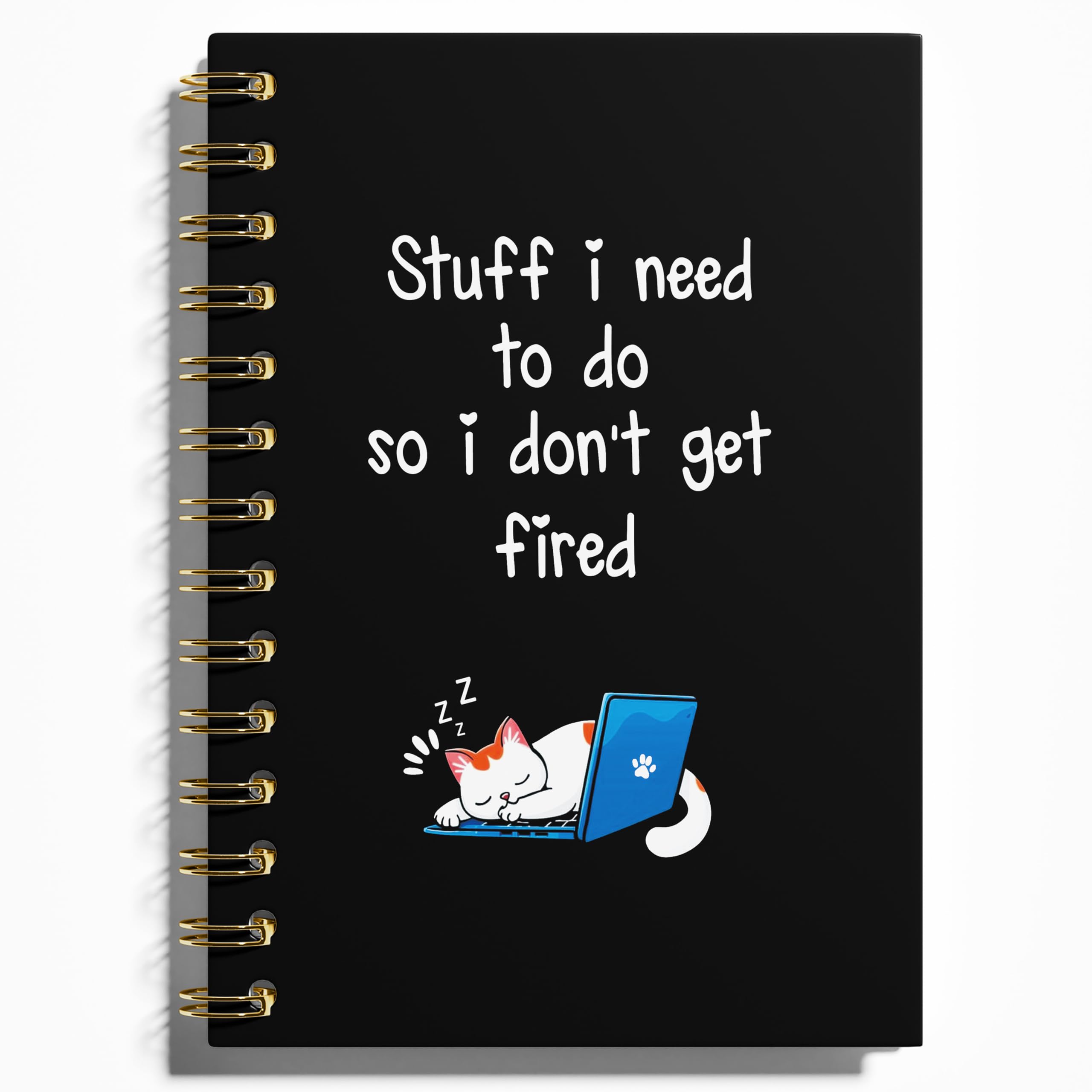 Photo 1 of WFSM Cat Notebook, Cat Journal - Cat Gift Journal, Cat Office Supplies Spiral Notebook, Funny Notebooks for Work, Notebooks for Work, 5.5x8.3 Inches