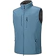 33,000ft Men's Lightweight Softshell Vest Outerwear Zip Up Fleece Lined Windproof Sleeveless Jacket for Golf Running Hiking