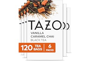 TAZO Chai Tea Bags, Vanilla Caramel Chai, Caffeinated tea, 120 Total Bags (20ct - Pack of 6)