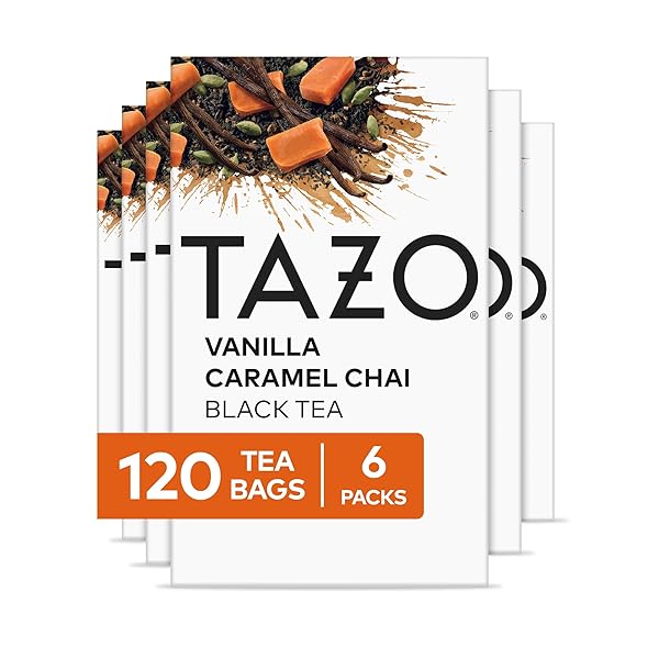 TAZO CHAI TEA BAGS, VANILLA CARAMEL CHAI, CAFFEINATED TEA, 120 TOTAL BAGS (20CT – PACK OF 6)
