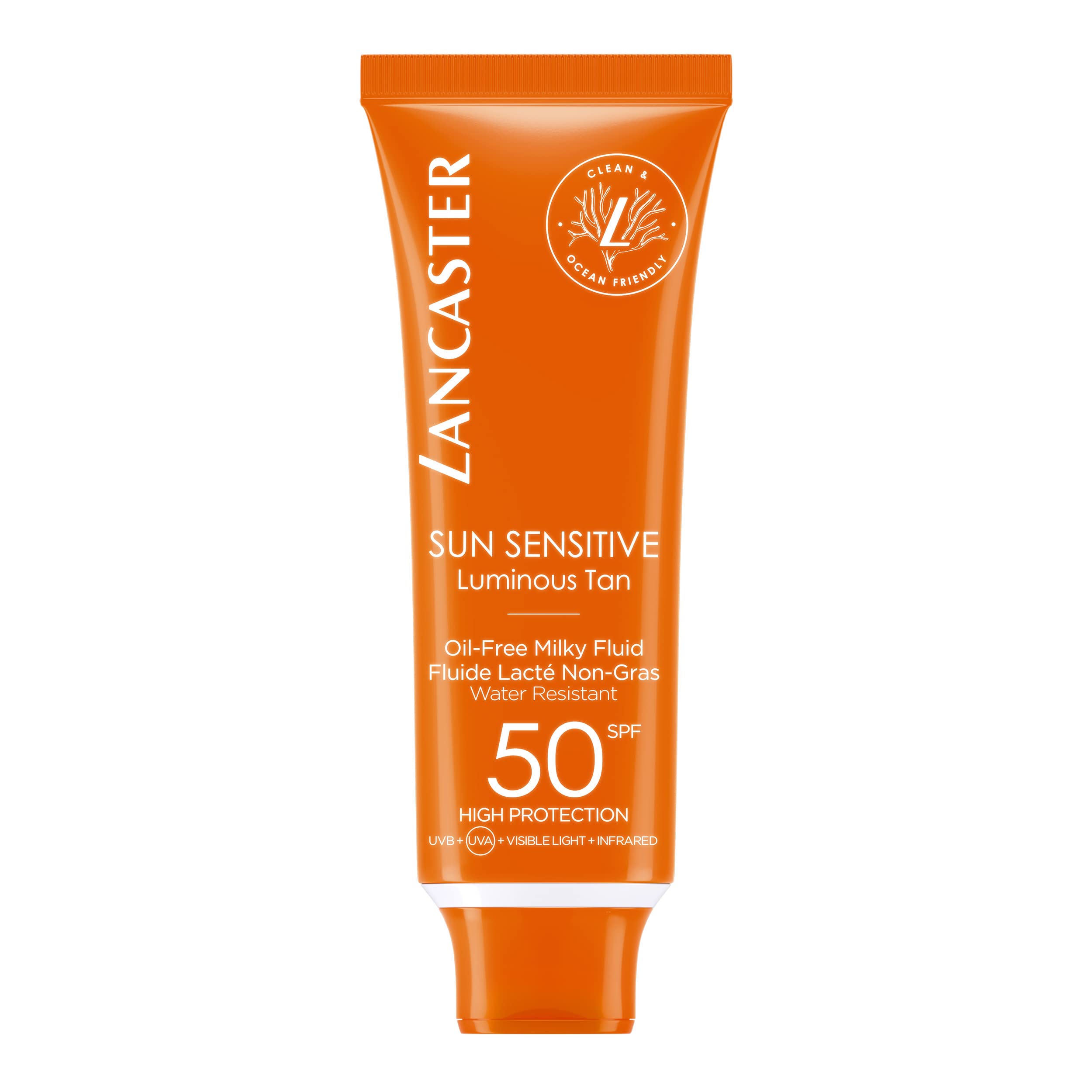 Lancaster Sun Sensitive Oil-Free Face Fluid SPF50 50ml, Photoaging Control, Broad Spectrum Daily Sun Protection, Face Sunscreen For Sensitive Skin, Non-Comedogenic, Acne Prone Skin