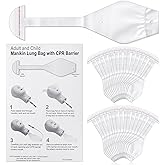 Gilprop 100 Pcs CPR Manikin Lung Bags Adult with Face Shields | Disposable for CPR Classes, Clear Plastic Prevents Contamination, With Face Shields, Fits Standard Training Manikins