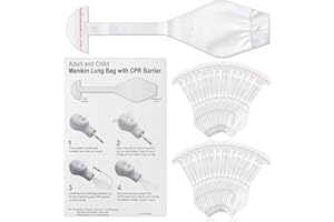 Gilprop 100 Pcs CPR Manikin Face Shield Adult Lung Bag Manikin Replacement Lung Bag for Face Shield CPR Classes Training (Adult)