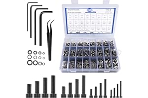 ONSSKI 2000 Pcs Metric Screw Assortment – Nuts and Bolts Assortment Kit Machine Screws M2 M3 M4 M5 Hex Socket Head Screws Nuts Bolts and Washers Set