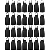 Foaincore 36 Pack Bib Aprons Bulk Plain Aprons for Man Woman Adult Unisex Apron Machine Washable Adjustable Bib Apron(Black)