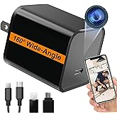 ALPHA TECH WiFi Smart Camera Charger with Premium Wide-Angle 160° – Live Remote View – 2.4G/5G WiFi – Best Mini Type‑C Plug Camera for Pets & Home – Real Time Monitoring - iOS Android App