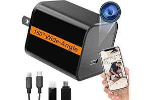 ALPHA TECH WiFi Smart Camera Charger with Premium Wide-Angle 160° – Live Remote View – 2.4G/5G WiFi – Best Mini Type‑C Plug Camera for Pets & Home – Real Time Monitoring - iOS Android App