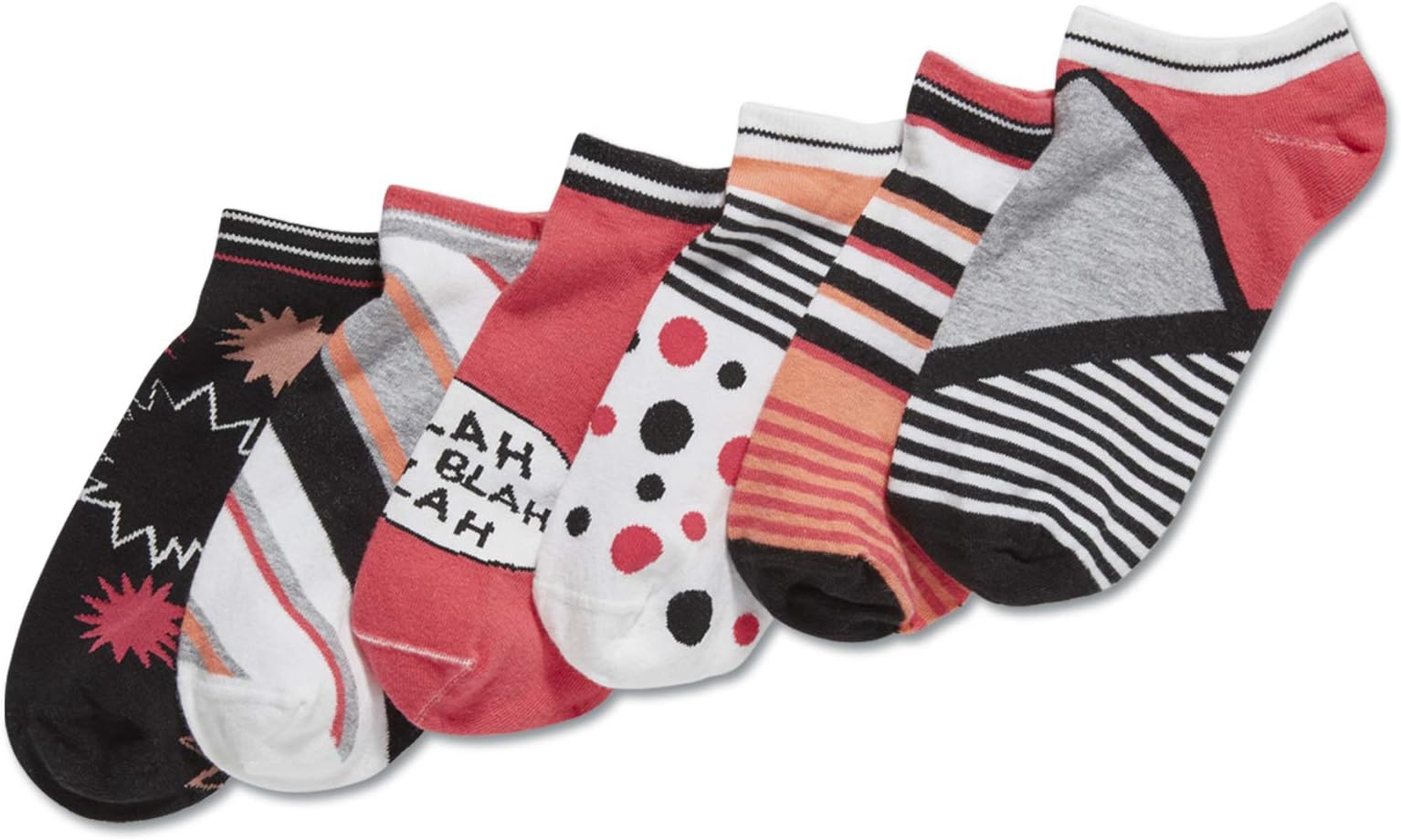 womens Mix It Up Mismatched No Show Socks, 3 Pair Pack