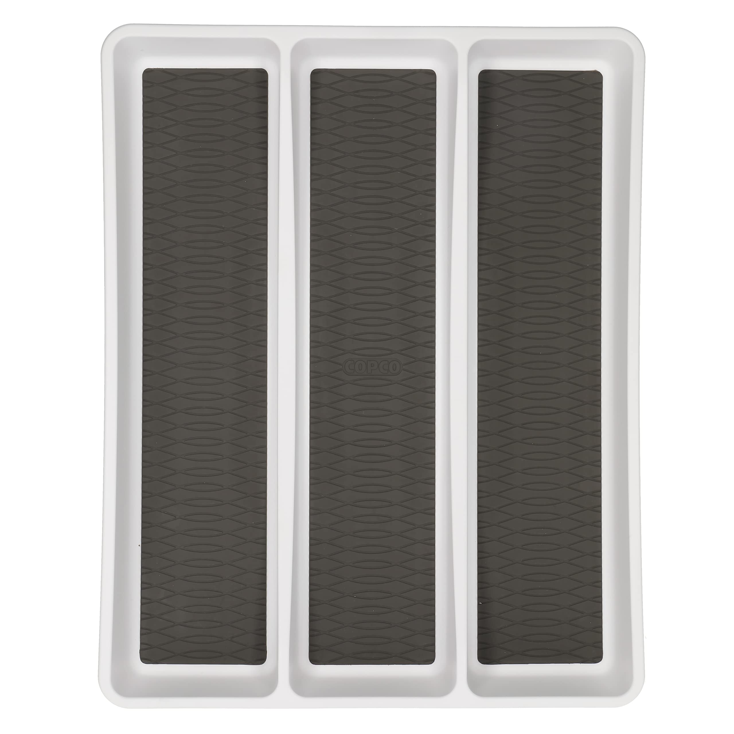 Copco Basics Non-Slip Cutlery Tray, 3 Compartment Organiser for Cutlery, Stationary and More, 40 x 32.7 x 4.4cm