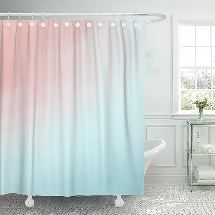 Amazon Com Emvency Shower Curtain Pink Turquoise Abstract Pastel