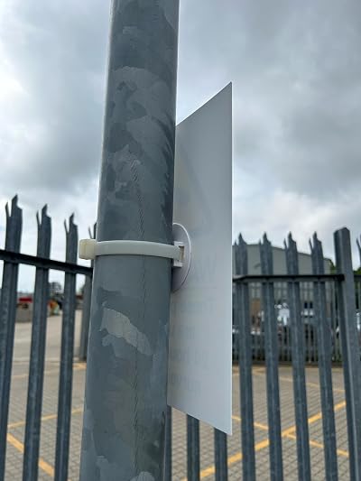 75mm Sign Holder Self-Adhesive Fixing Pack of 2 UK Made White ABS