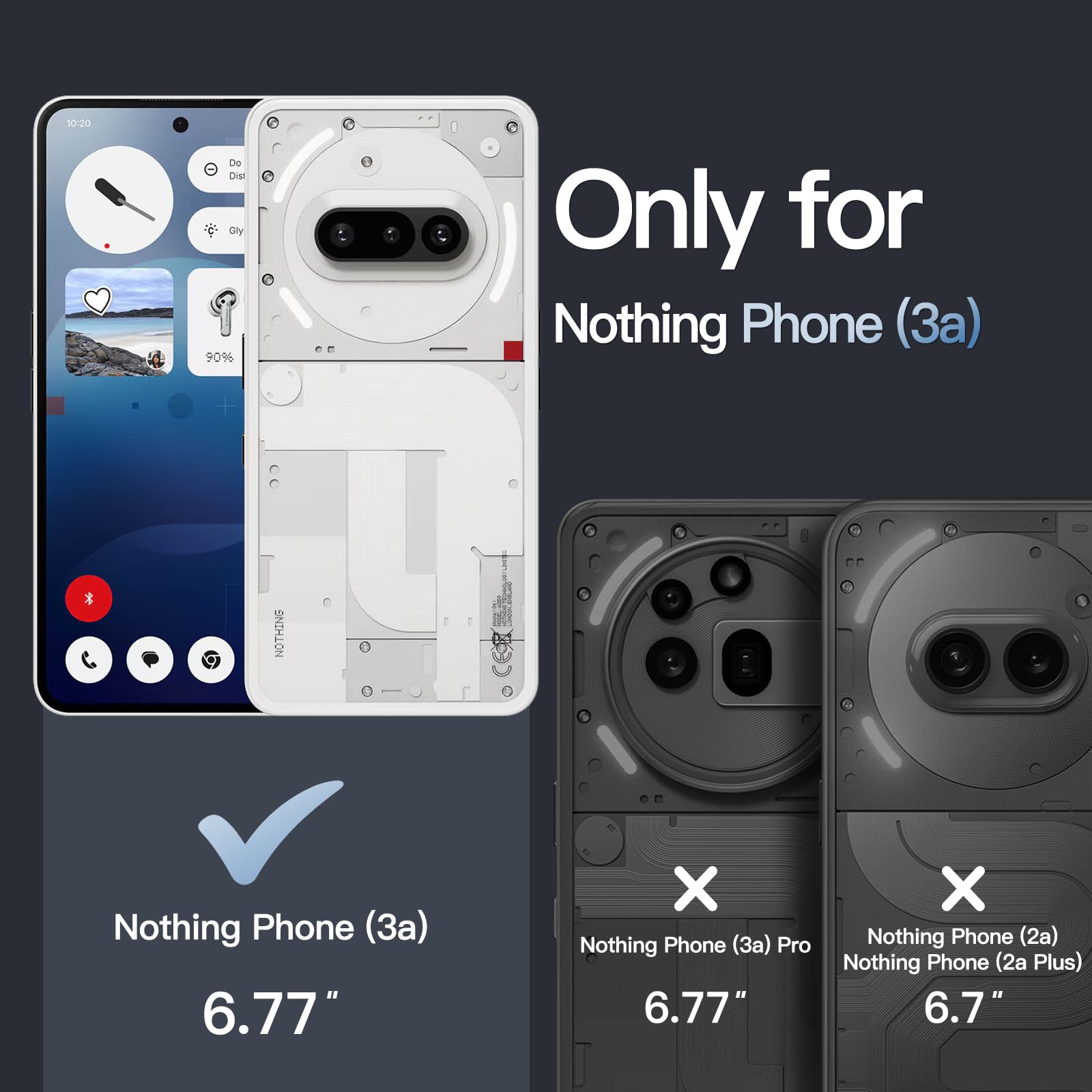 WBWONE Hoesje for Nothing Phone 3a Lite, Slim Flexible Soft TPU Camera