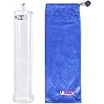 LeLuv 1.75" x 9" Penis Pump Vacuum Cylinder, Seamless Untapered Clear Acrylic Adult Toy with Measurement Marks and Locking Fitting