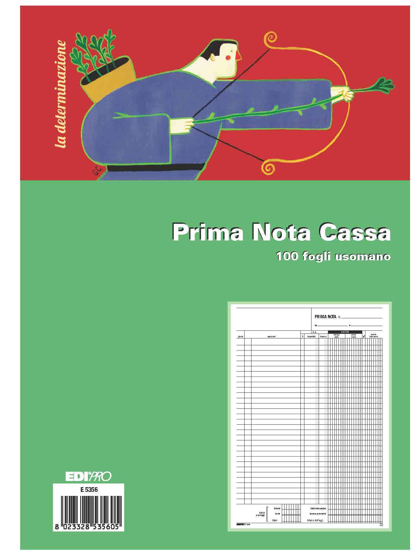 EDIPRO - E5356-100 sheets first note pad for hand use (entry - exit - VAT) f.to 29.7x22
