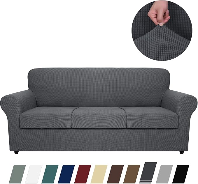MAXIJIN 4 Piece Extra Large Couch Covers for 3 Cushion