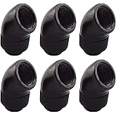 Dracaena.io 6-Pack G1/4 45&deg; Rotary Fitting, Male to Female, Black | 360&deg; swivel adjustment after installation &middot; Routes tubing at 45&deg; in tight spaces &middot; 5mm male and 6mm female thread length