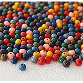 ToBeIT 1000pcs Color Wooden Beads Fall Wood Bead Rustic Farmhouse Round Bead Macrame Beads for Jewelry Making DIY Handmade Crafts(Redbrown-0.8)