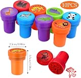 ZSRVAJ 10 Pcs Zoo Animal Self-Inking Stamps for Kids Crafting Birthday Gift view 2