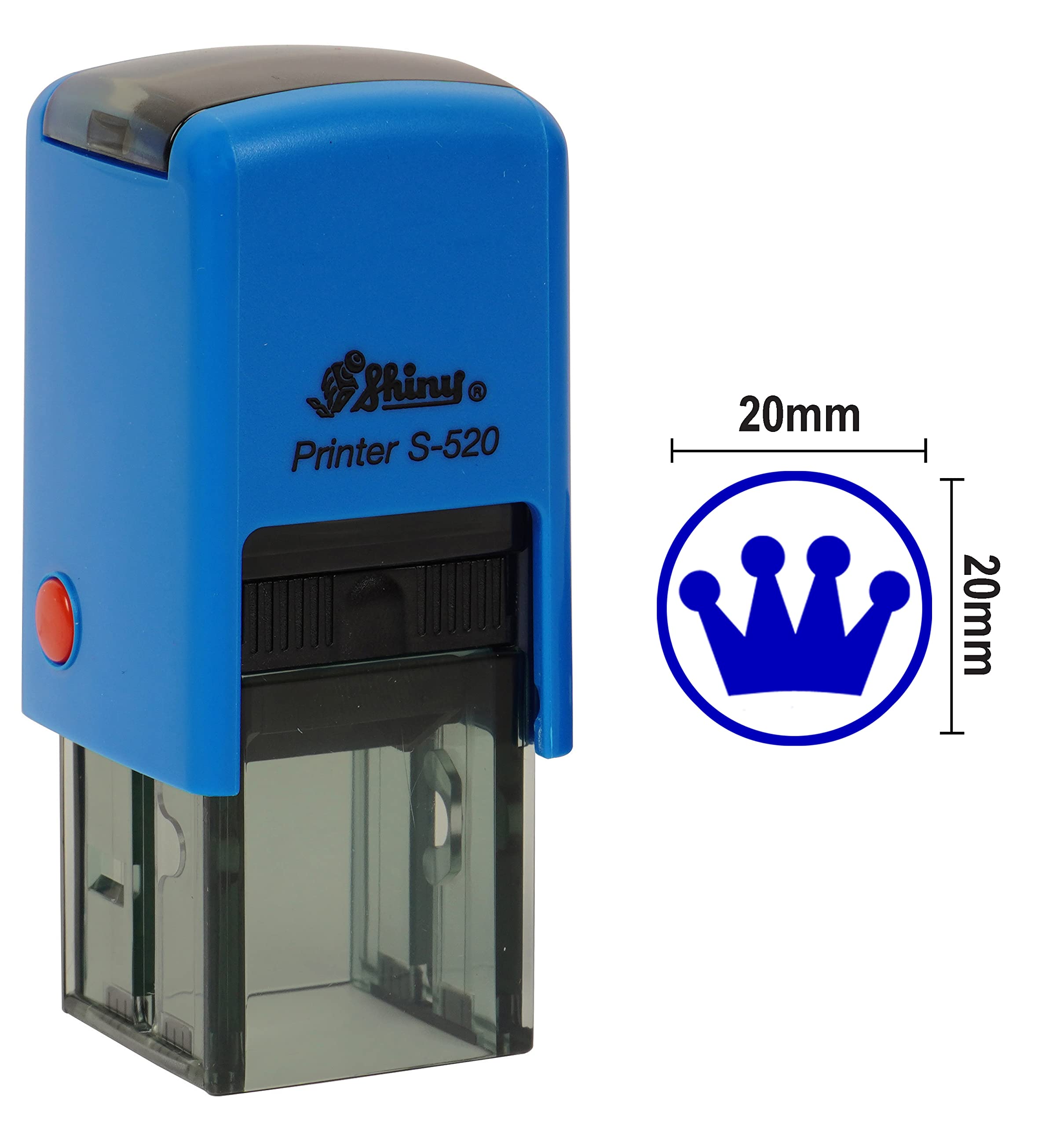 Printtoo Crown Design Round Self Inking Kids Teacher Stamp Personalized Custom Shiny 20mm Rubber Mini Stamp