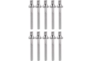Etfbuy 10pcs Silver Jazz Drum Snare drum Screw Drum Lug Mounting Screws Percussion Replacement Accessory Drum Kit 0.2x1.57in