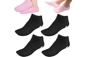 DIAMELEO 2Pairs Moisturizing Socks - Gel Socks for Dry Cracked Feet Women - Gel Spa Socks for Repairing and Softening Dry Cracked Feet Skins, Gel Lining Infused with Essential Oils and Vitamins (Black)
