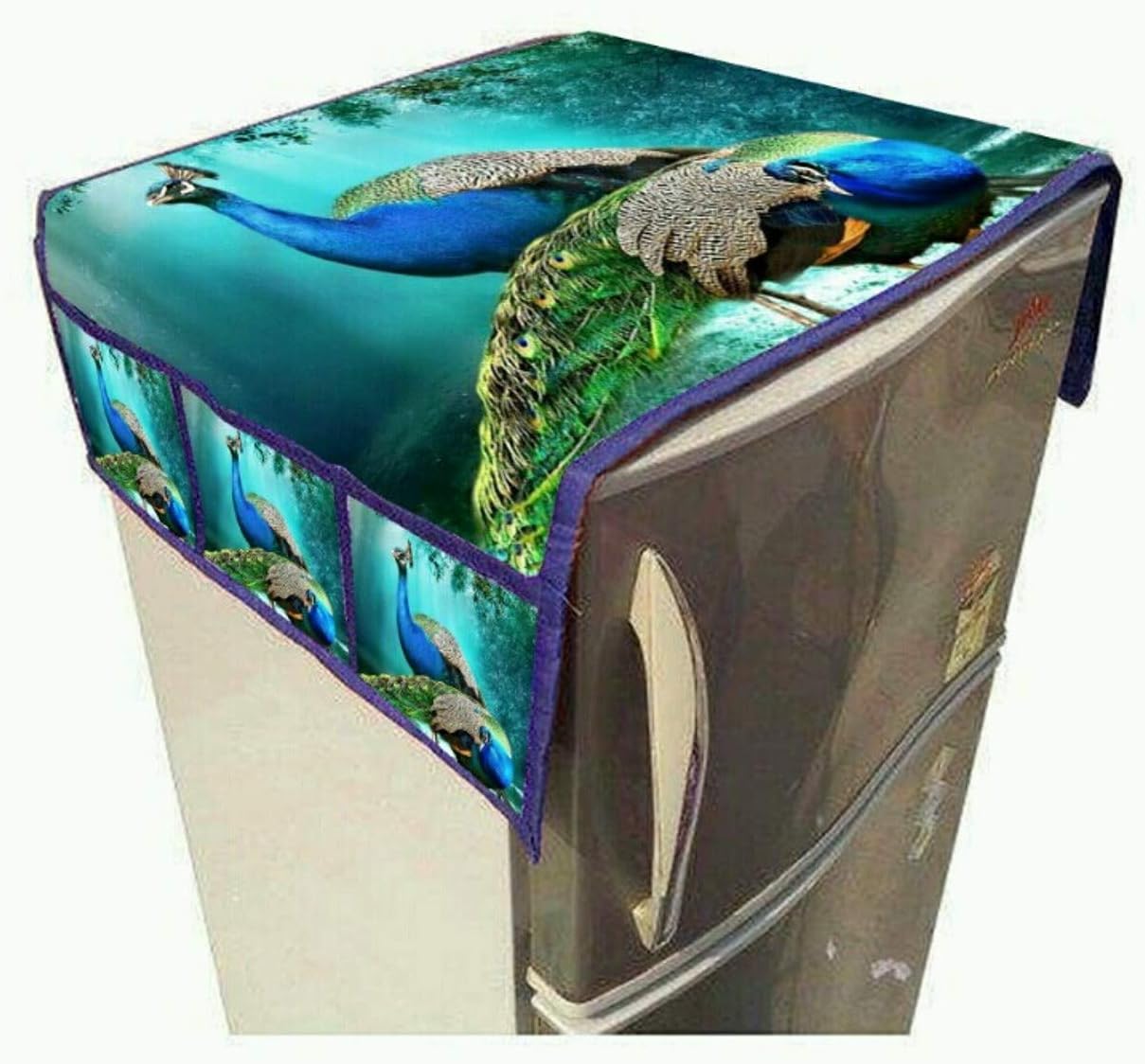 RS Quality Fridge Top Cover Beautiful Peacock Theme