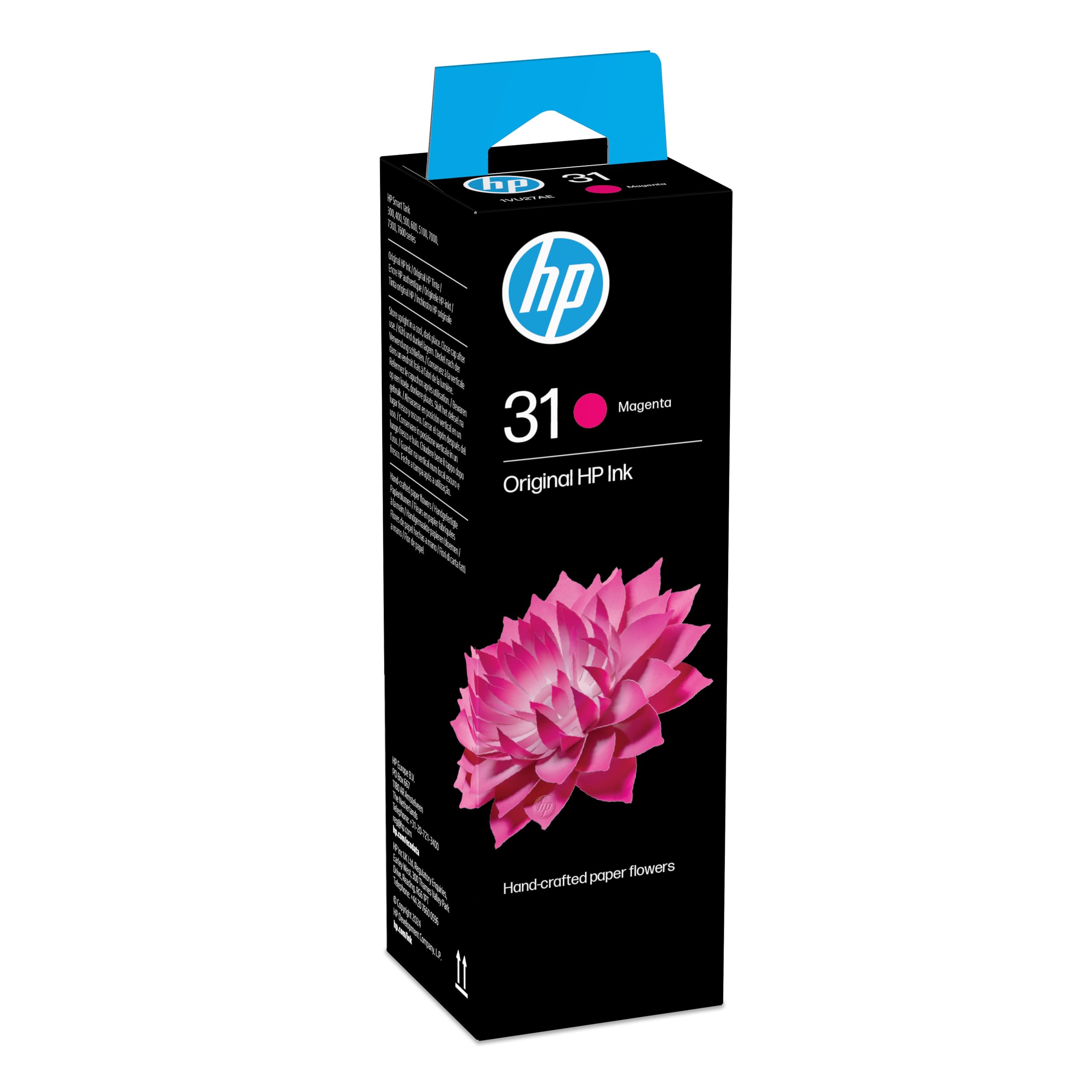 HP Original 31 - 70ml Ink Bottle, Magenta, Single Pack, 8000 Print Pages or Up To 3 Years of yield for HP Smart Tank Printers