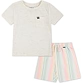 Hurley Baby and Toddler Boys' Soft Basic Cloud Slub T-Shirt and Shorts 2-Piece Outfit Set