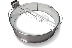 SLOW 'N SEAR Slow ‘N Sear® Rotisserie Kit for 22" SnS Grills Kettle Grills, Stainless Steel Accessory Perfect for Even Cooking and Grilling