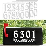 2 Inch Reflective White Mailbox Numbers Stickers, 4