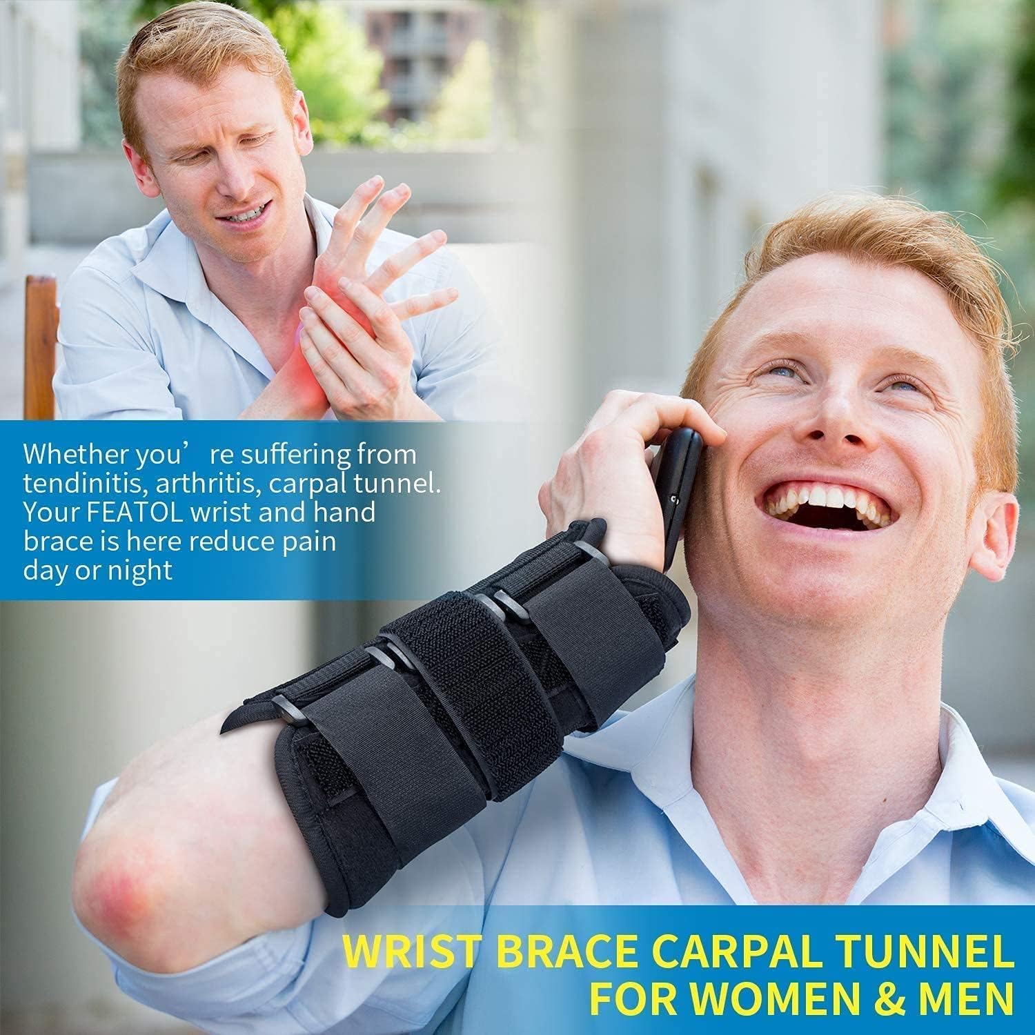 Wrist Brace for Carpal Tunnel, Adjustable Wrist Support Brace with Splints Right Hand, Small/Medium, Arm Compression Hand Support for Injuries, Wrist Pain, Sprain, Sports: Health & Personal Care